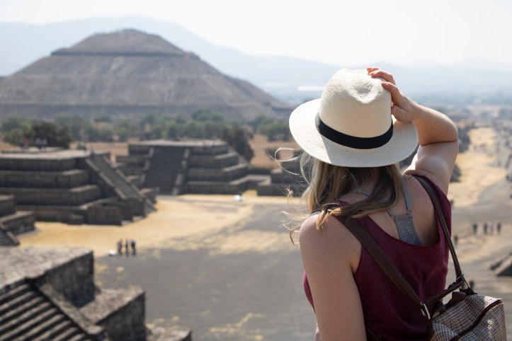April posing at teotihuacan